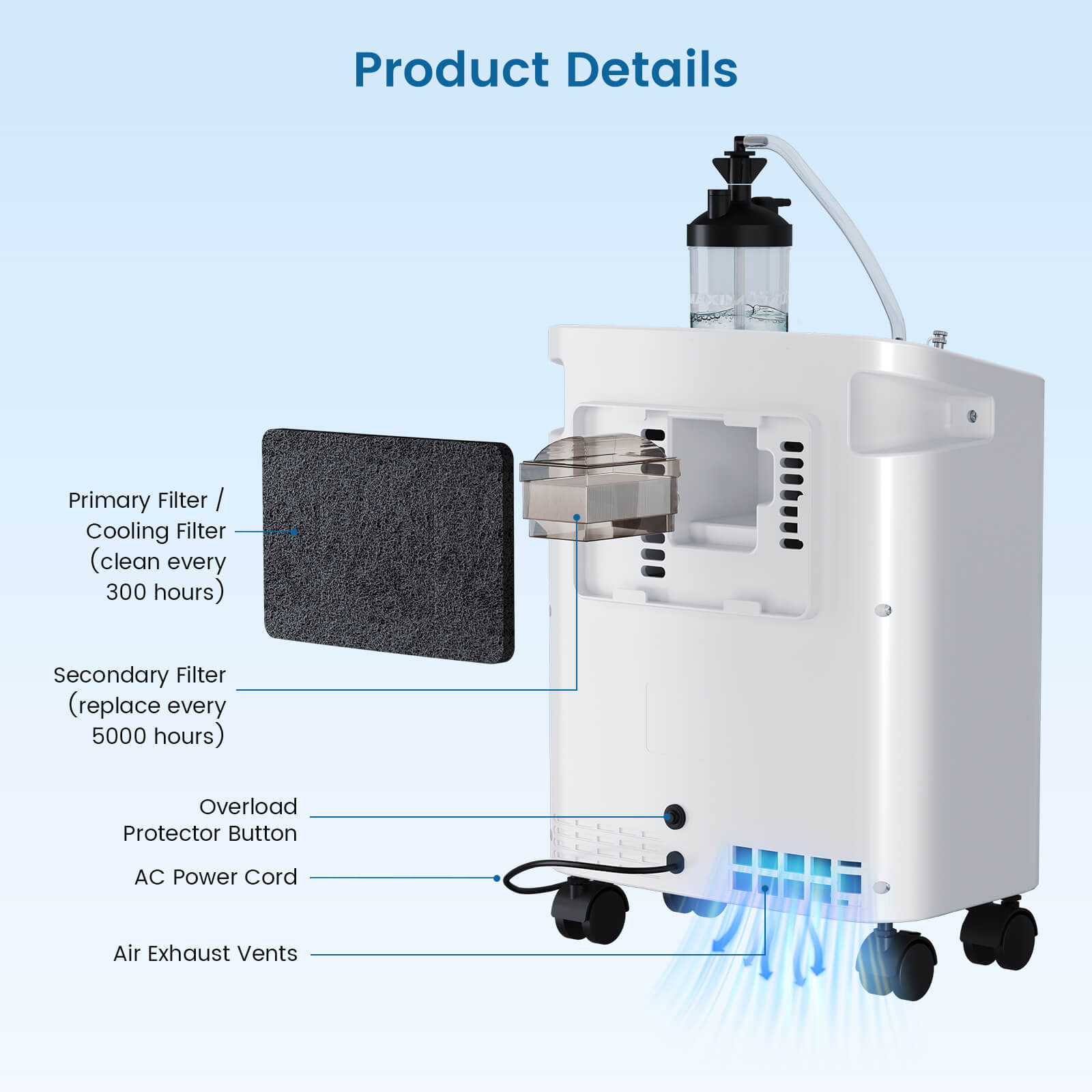 VARON  1-10L/Min Home Oxygen Concentrator VH-3 PRO