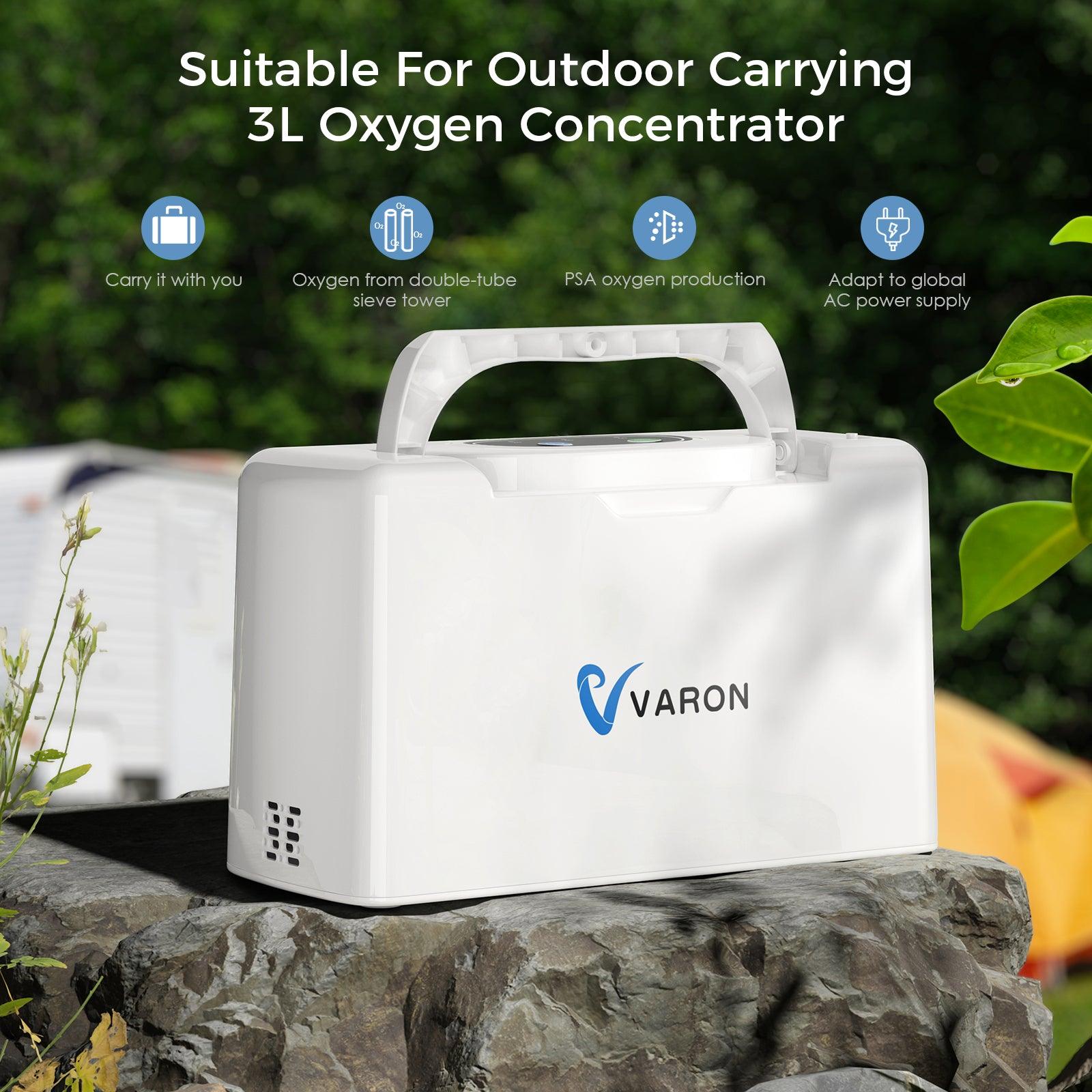 VARON 3L/min Portable Oxygen Concentrator VL-2 & Battery & Charger Bundle - VARON