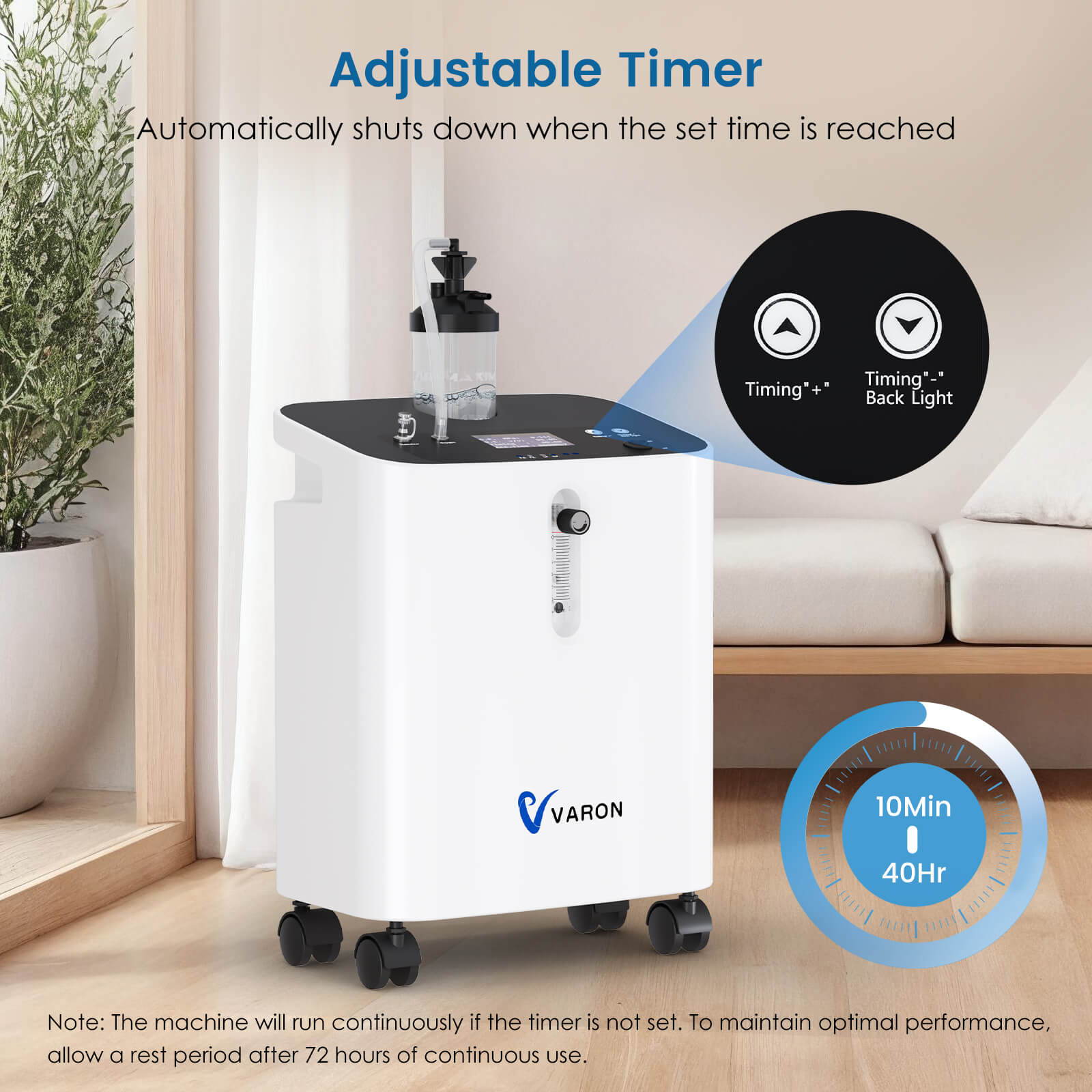 VARON  1-10L/Min Home Oxygen Concentrator VH-3 PRO