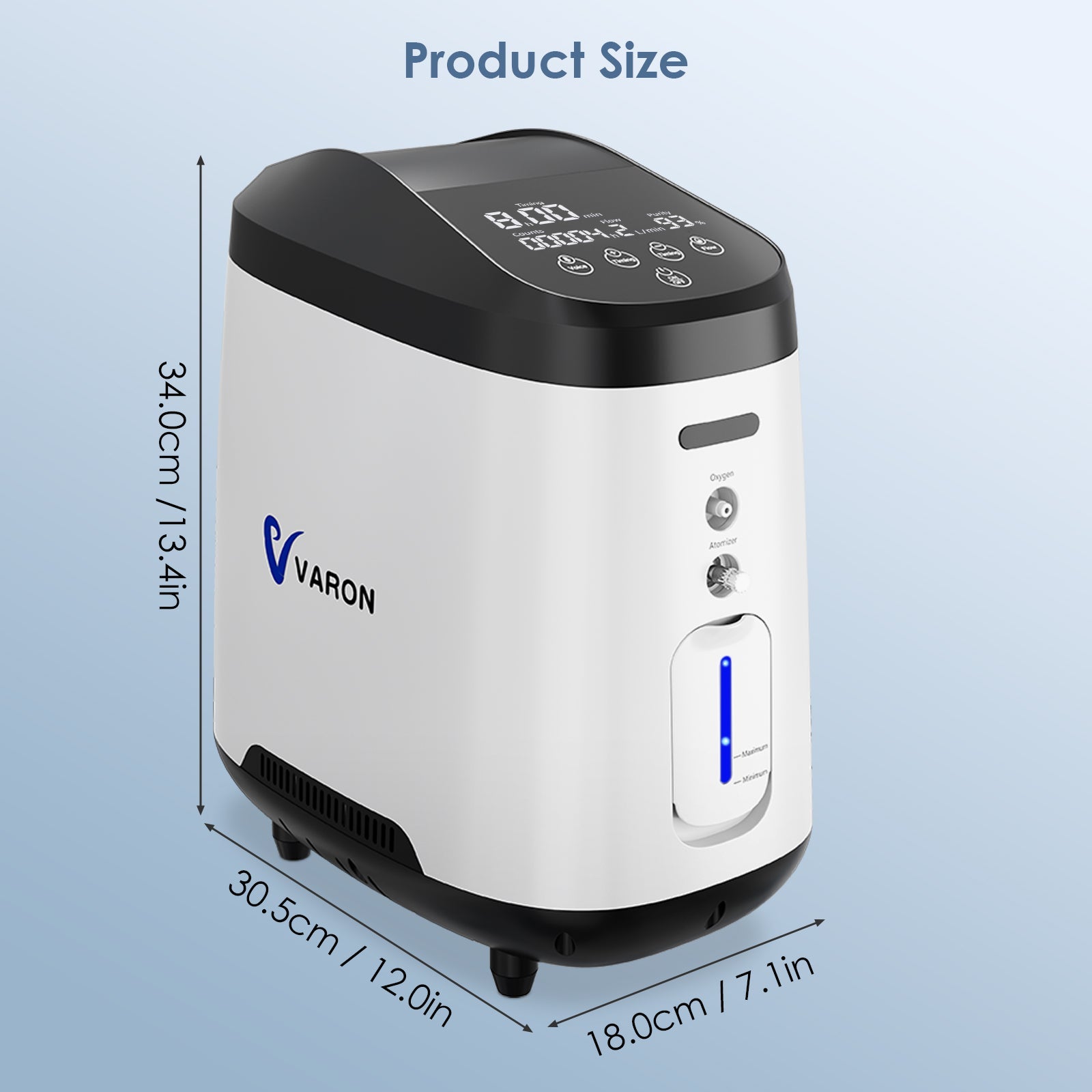 VARON VH-2 Pro | Continuous Flow Home Oxygen Concentrator (1-8 settings)