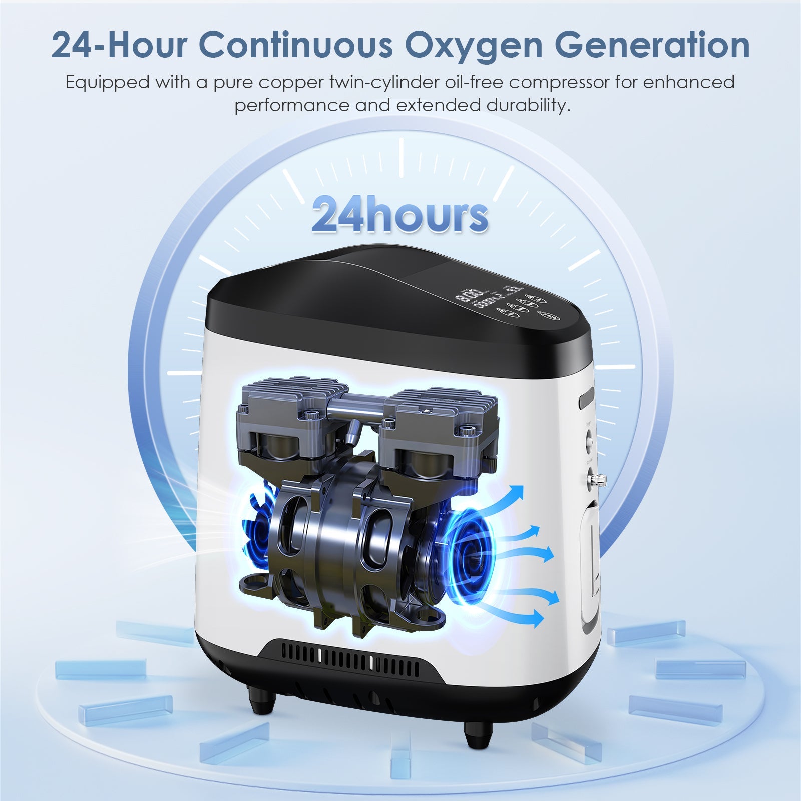 VARON VH-2 Pro | Continuous Flow Home Oxygen Concentrator (1-8 settings)