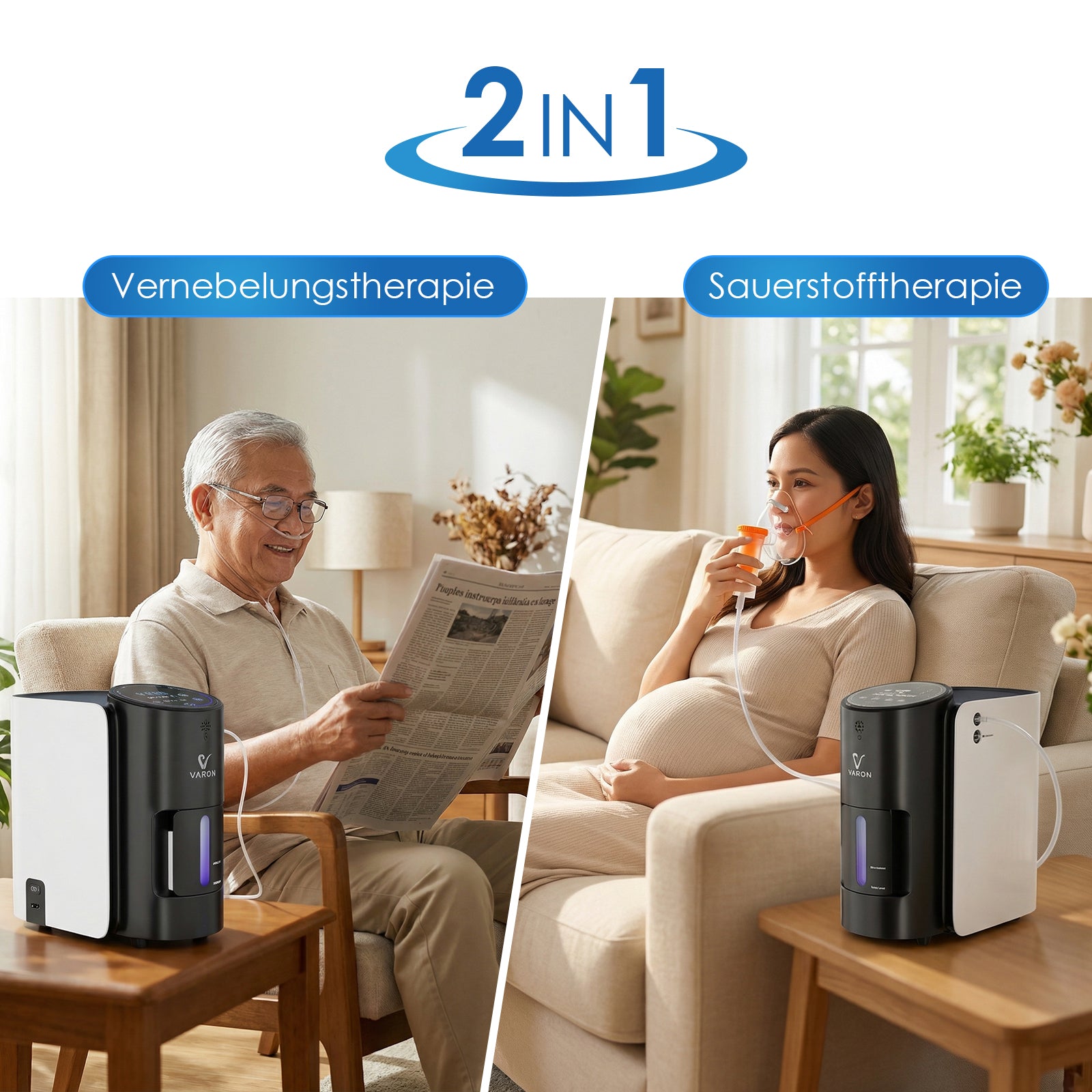 VARON VH-1 | Continuous Flow Home Oxygen Concentrator (1-7 settings)