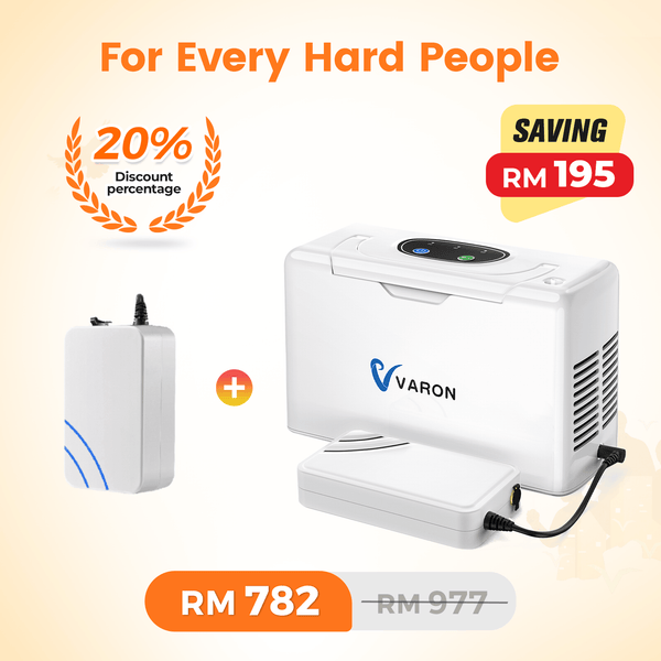 VARON VL-2 Oxygen Concentrator Combo with Extra Battery