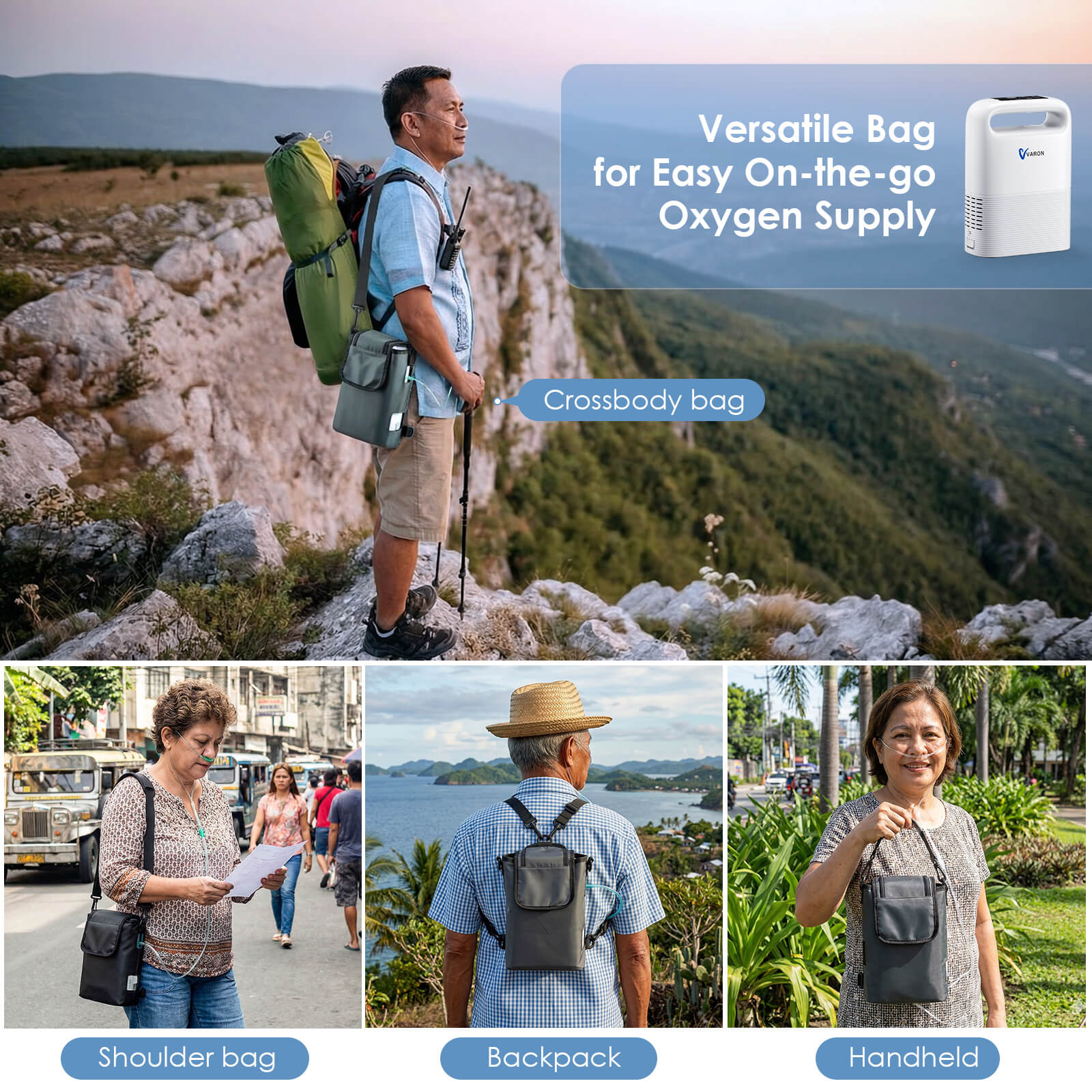 VARON VP-2 | Pulse Flow Portable Oxygen Concentrator (1-5 settings)