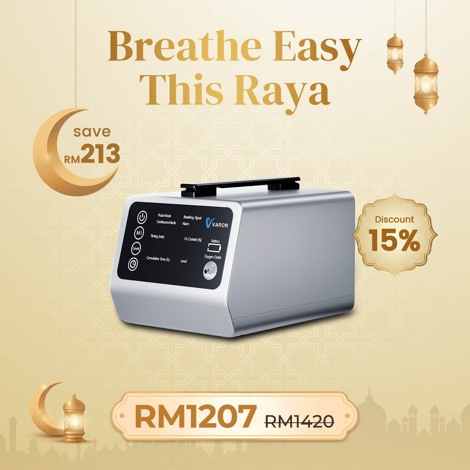 VARON VT-1 | Dual Mode Travel Oxygen Concentrator (1-5 settings)