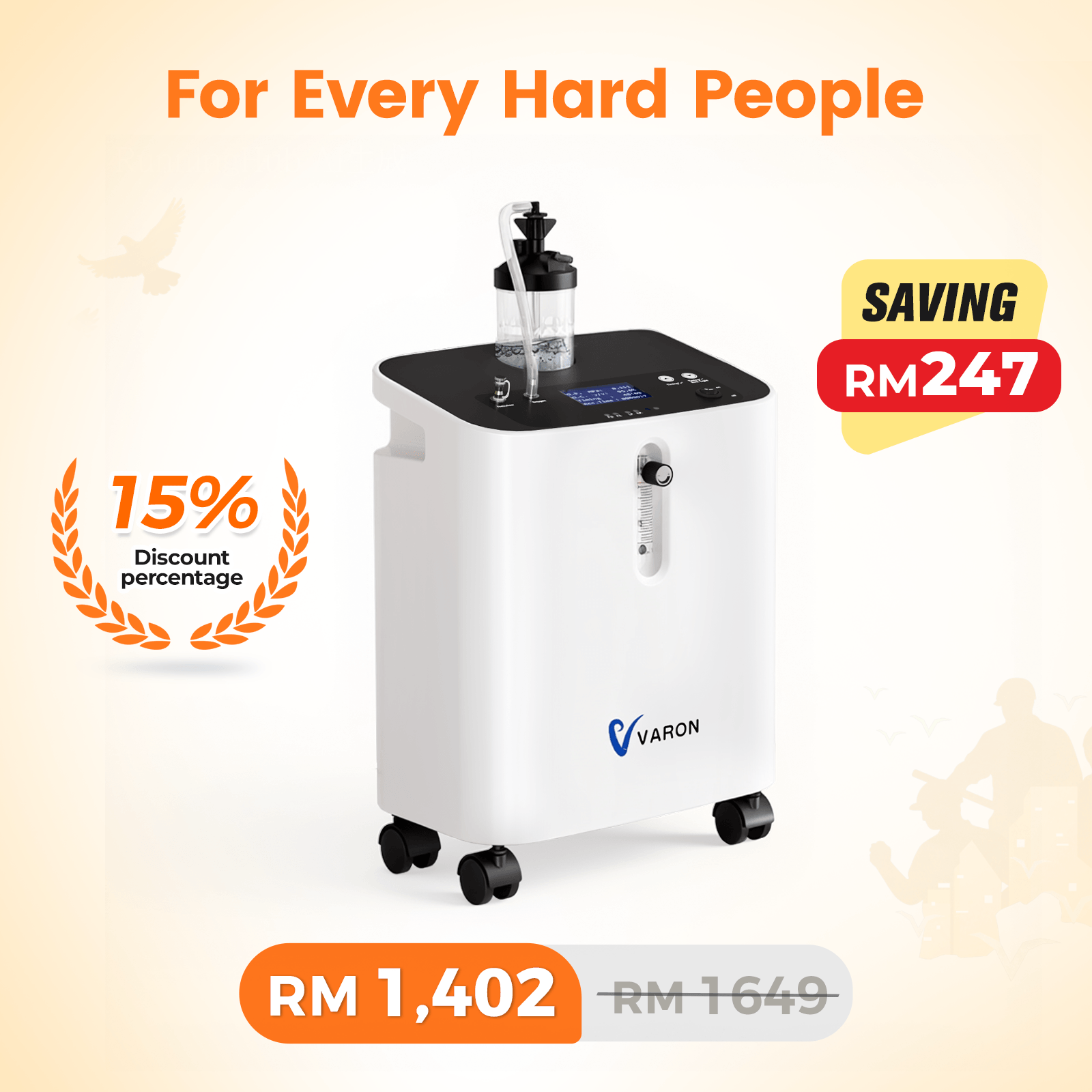 VARON  1-10L/Min Home Oxygen Concentrator Serene 3