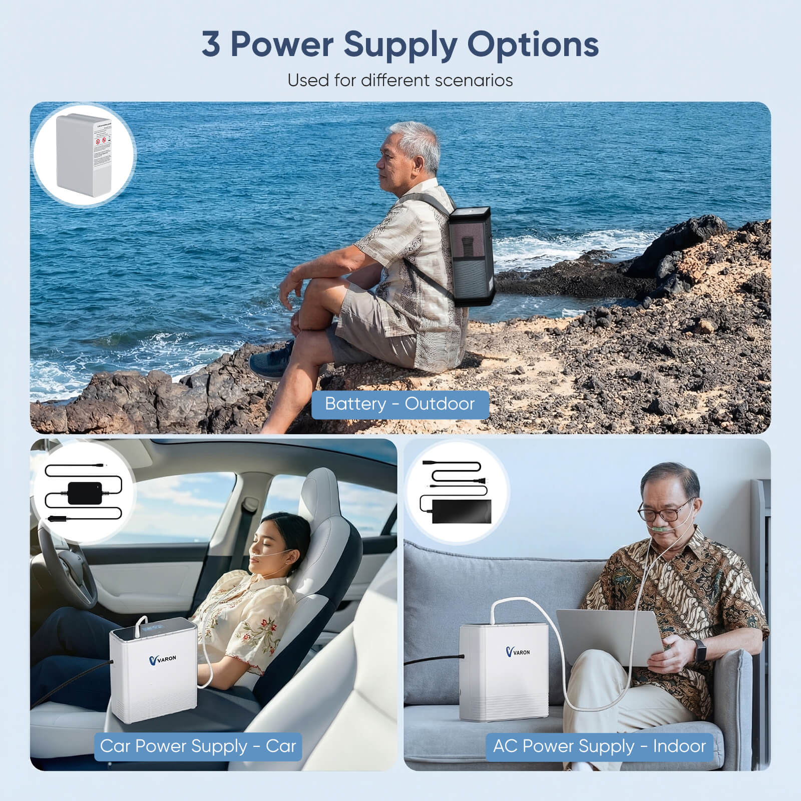 VARON VP-6 | Continuous Flow Portable Oxygen Concentrator (1-6 settings)